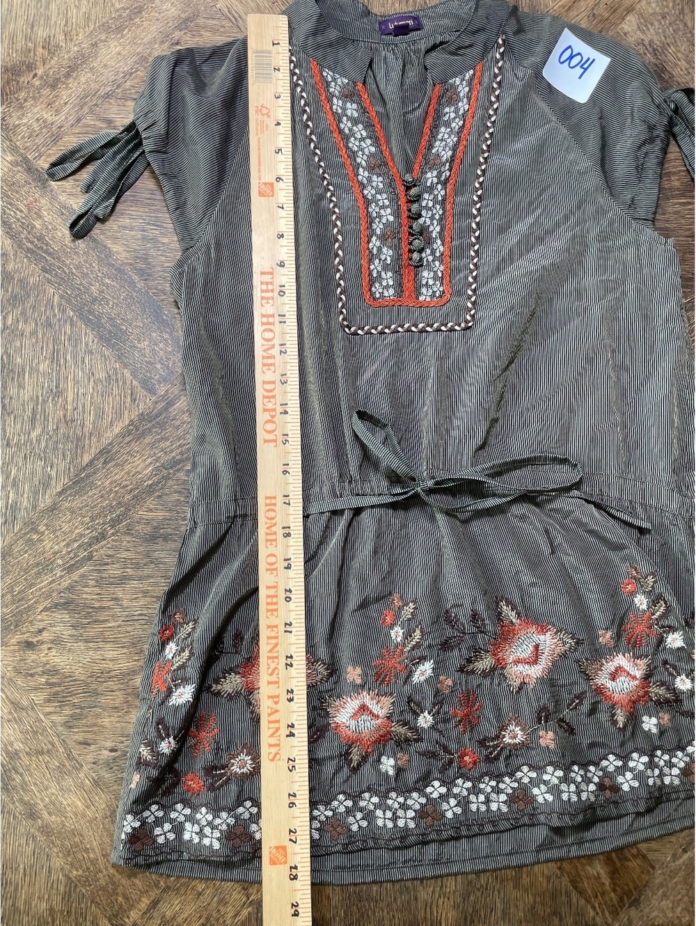 Lulumari Small Brown Floral Embroidered Blouse Cottagecore size small-004 - Picture 6 of 8